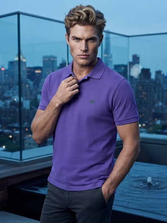 Brooks Brothers Other - Brooks Brothers Men M Slim Polo Purple Cotton Essential Archival Quiet Luxury